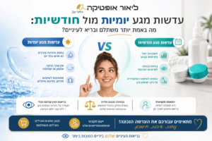 עדשות חודשיות מול עדשות יומיות - מאמר של ליאור אופטיקה